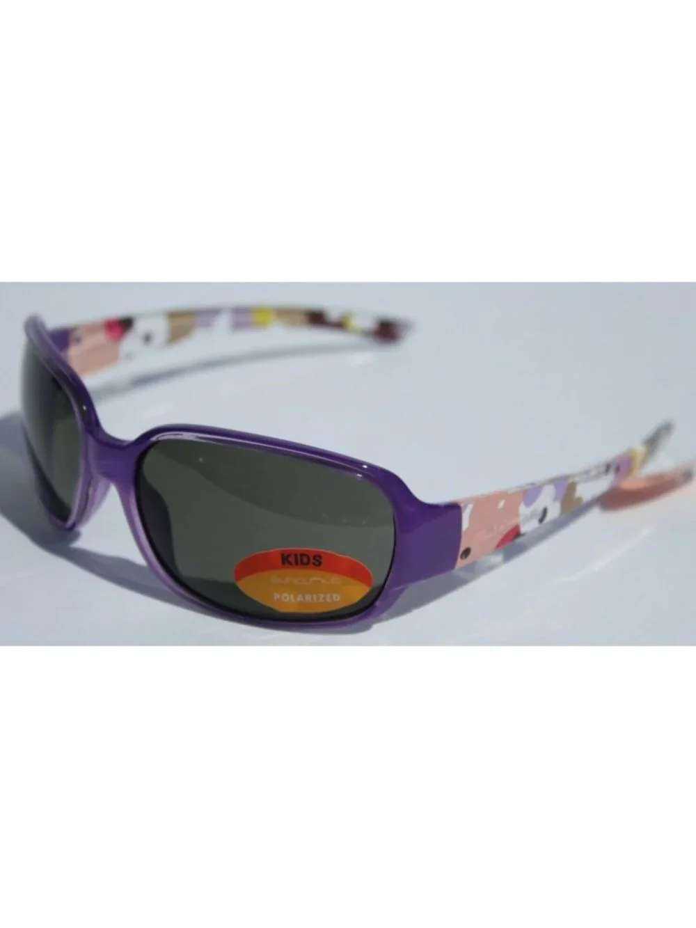 SUNCLOUD Picnic POLARIZED Sunglasses Purple/Crystal Flowers/Gray Girls NEW